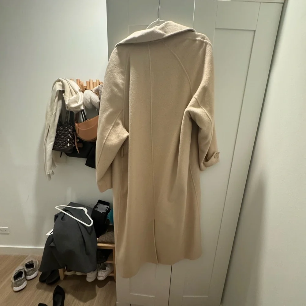 Sandro Cream Wool Coat - Picture 7 of 8
